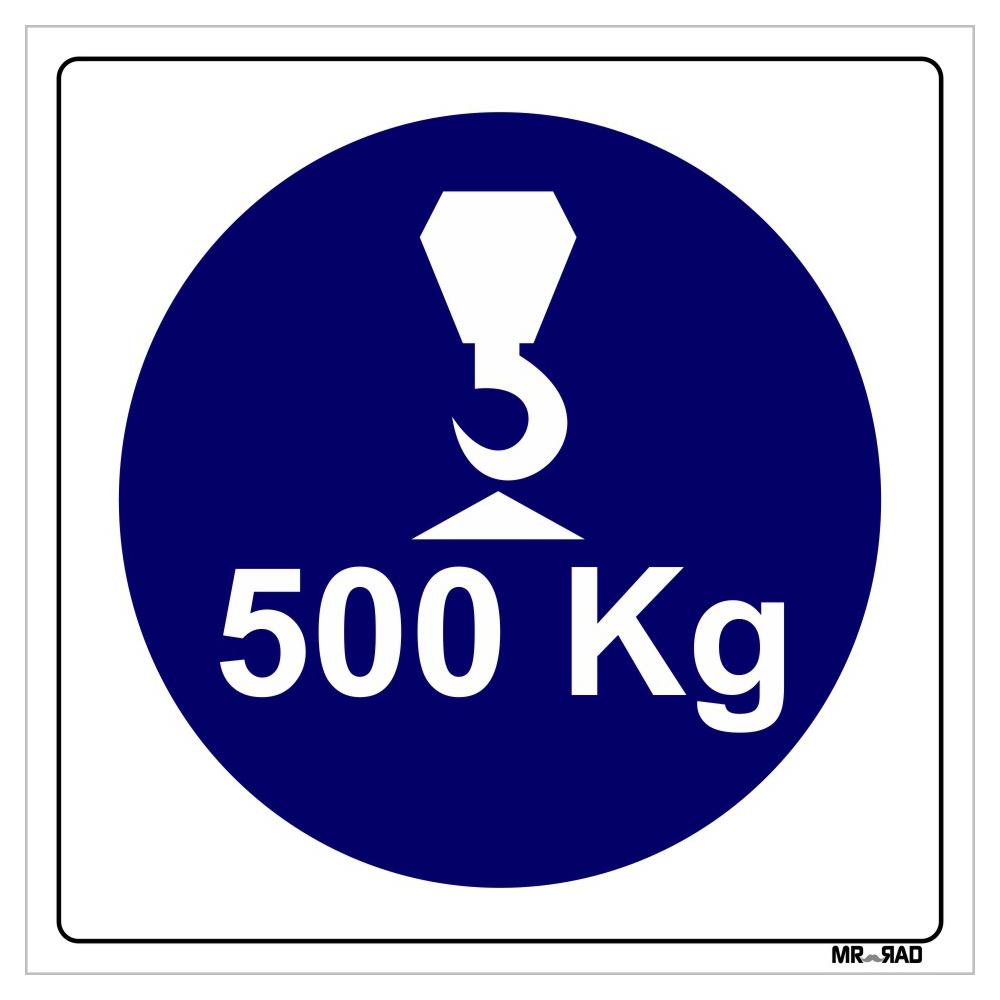 برچسب ایمنی مستر راد طرح حداکثر وزن مجاز برای بالابر 500 کیلوگرم کد LB00206 بسته دو عددی