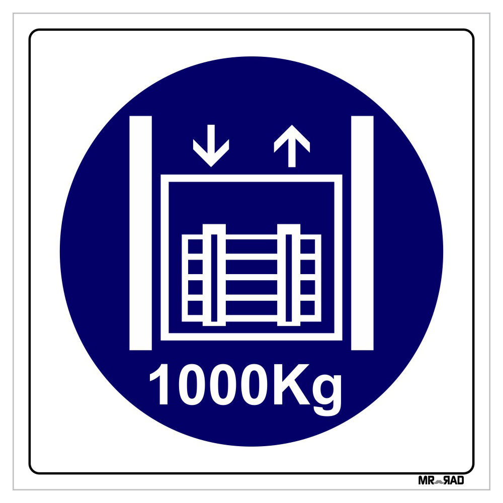 برچسب ایمنی مستر راد طرح حداکثر وزن مجاز برای بالابر 1000 کیلوگرم کد LB00216 بسته دو عددی