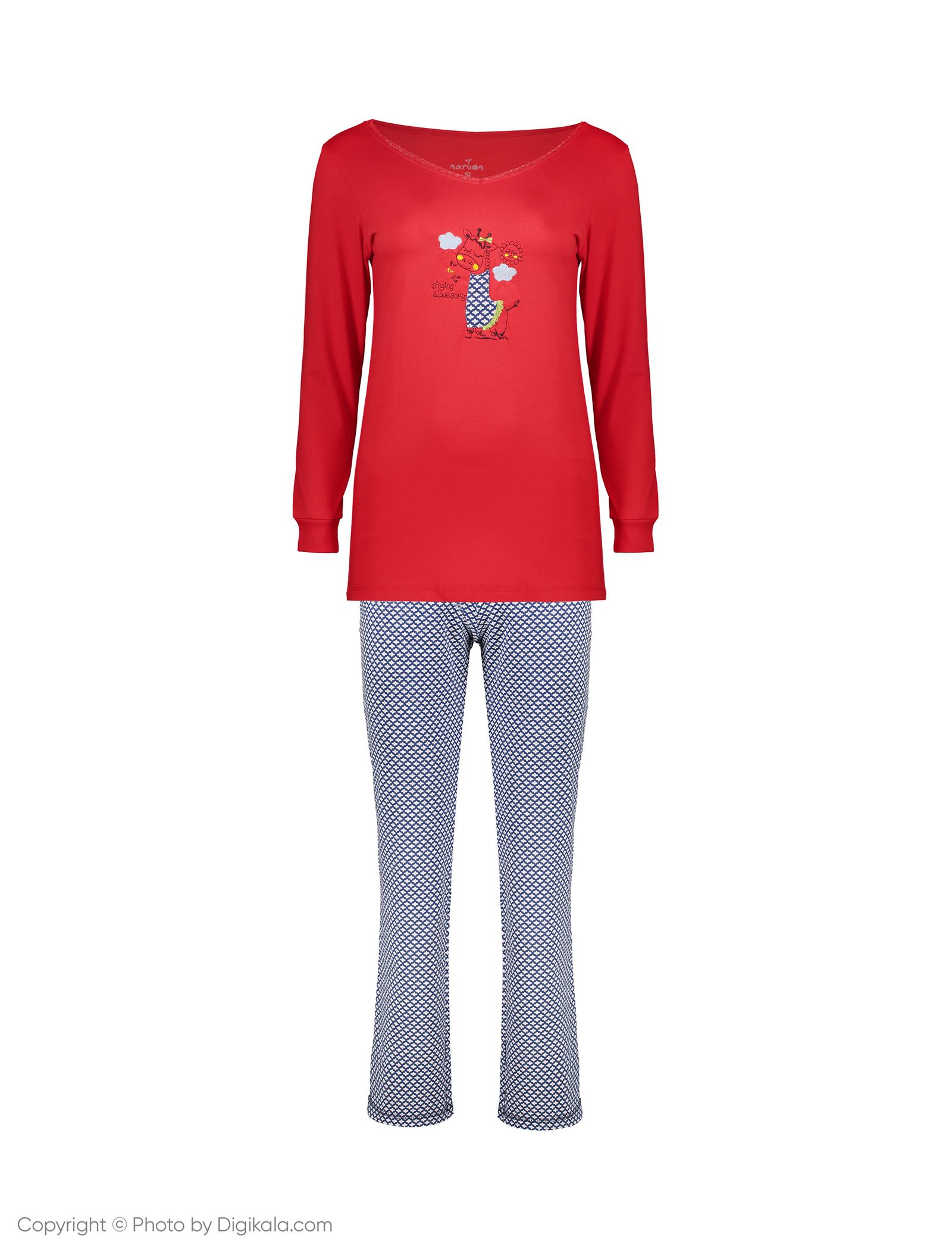 ست تی شرت و شلوار راحتی زنانه ناربن مدل 1521168-72 - قرمز - 2