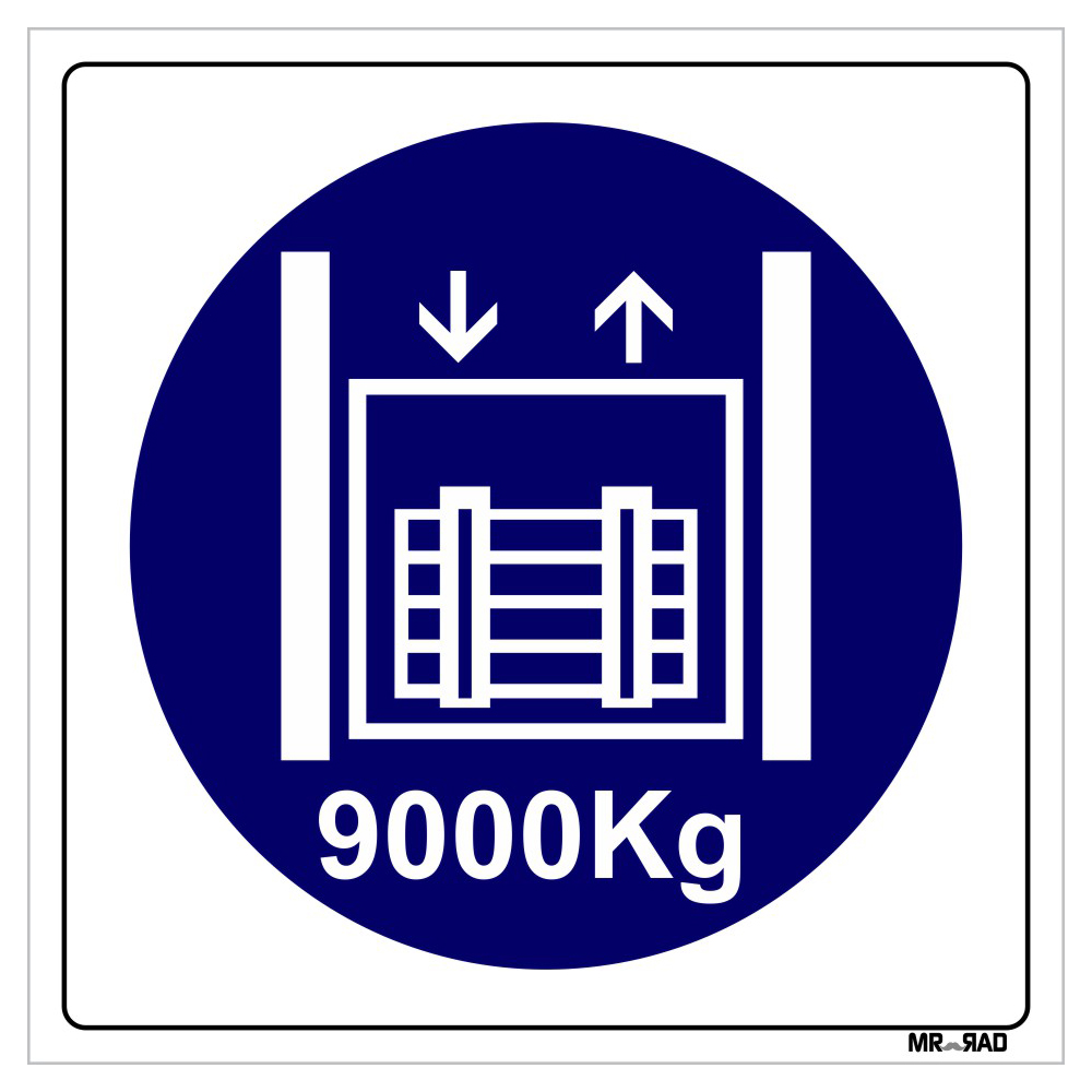 برچسب ایمنی مستر راد طرح حداکثر وزن مجاز  9000 کیلوگرم کد LB00227 بسته دو عددی