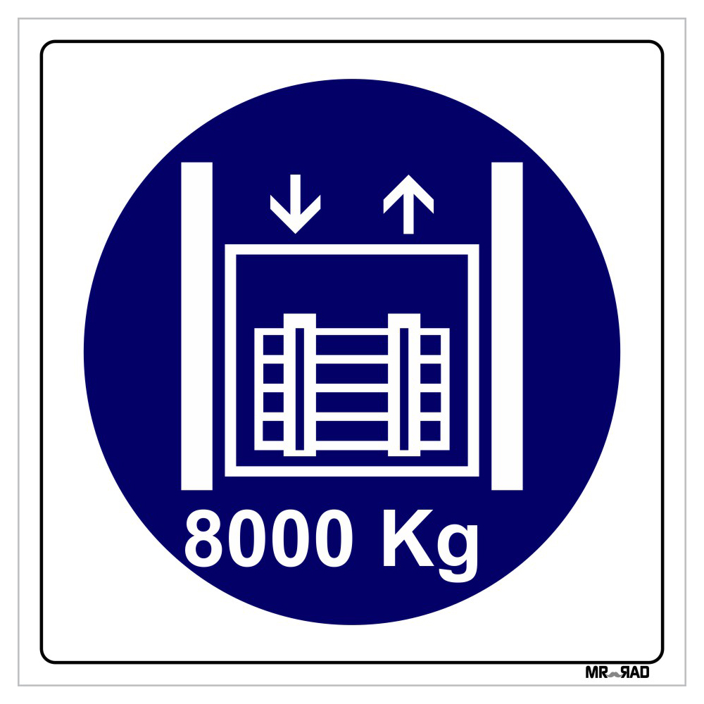 برچسب ایمنی مستر راد طرح حداکثر وزن مجاز  8000 کیلوگرم کد LB00228 بسته دو عددی