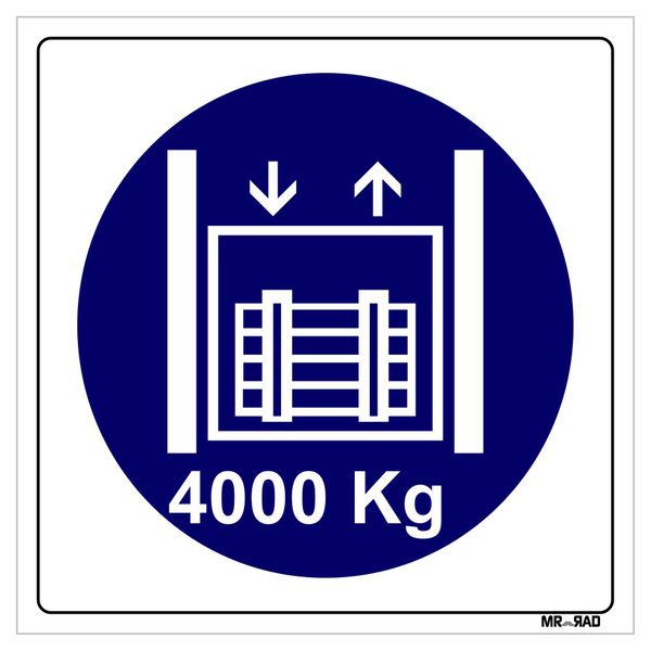 برچسب ایمنی مستر راد طرح حداکثر وزن مجاز  4000 کیلوگرم کد LB00231 بسته دو عددی