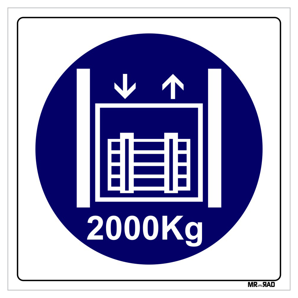 برچسب ایمنی مستر راد طرح حداکثر وزن مجاز  2000 کیلوگرم کد LB00234 بسته دو عددی