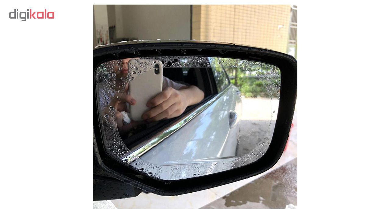 برچسب و محافظ ضد آب شیشه آینه خودرو مدل BM1 بسته دو عددی