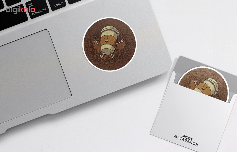 استیکر لپ تاپ ماسا دیزاین طرح قهوه مدل STK394