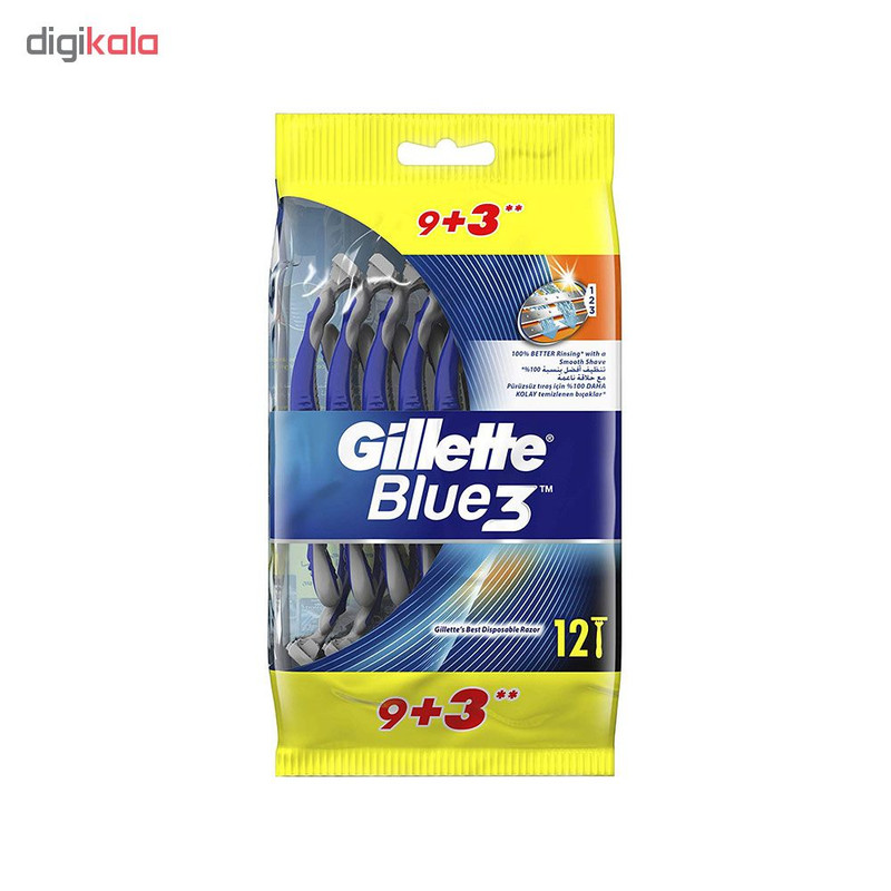 خود تراش ‏ژیلت مدل Blue 3 بسته 12 عددی