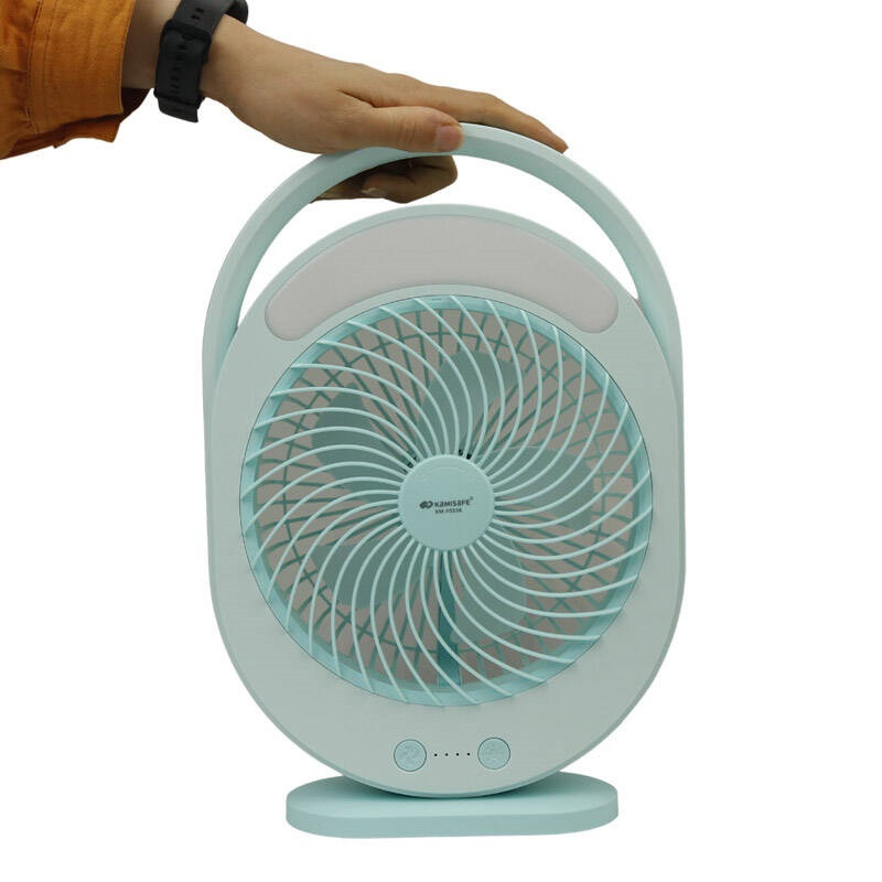 پنکه رومیزی کامی سیف مدل شارژی چراغ دار کد KM-F0336