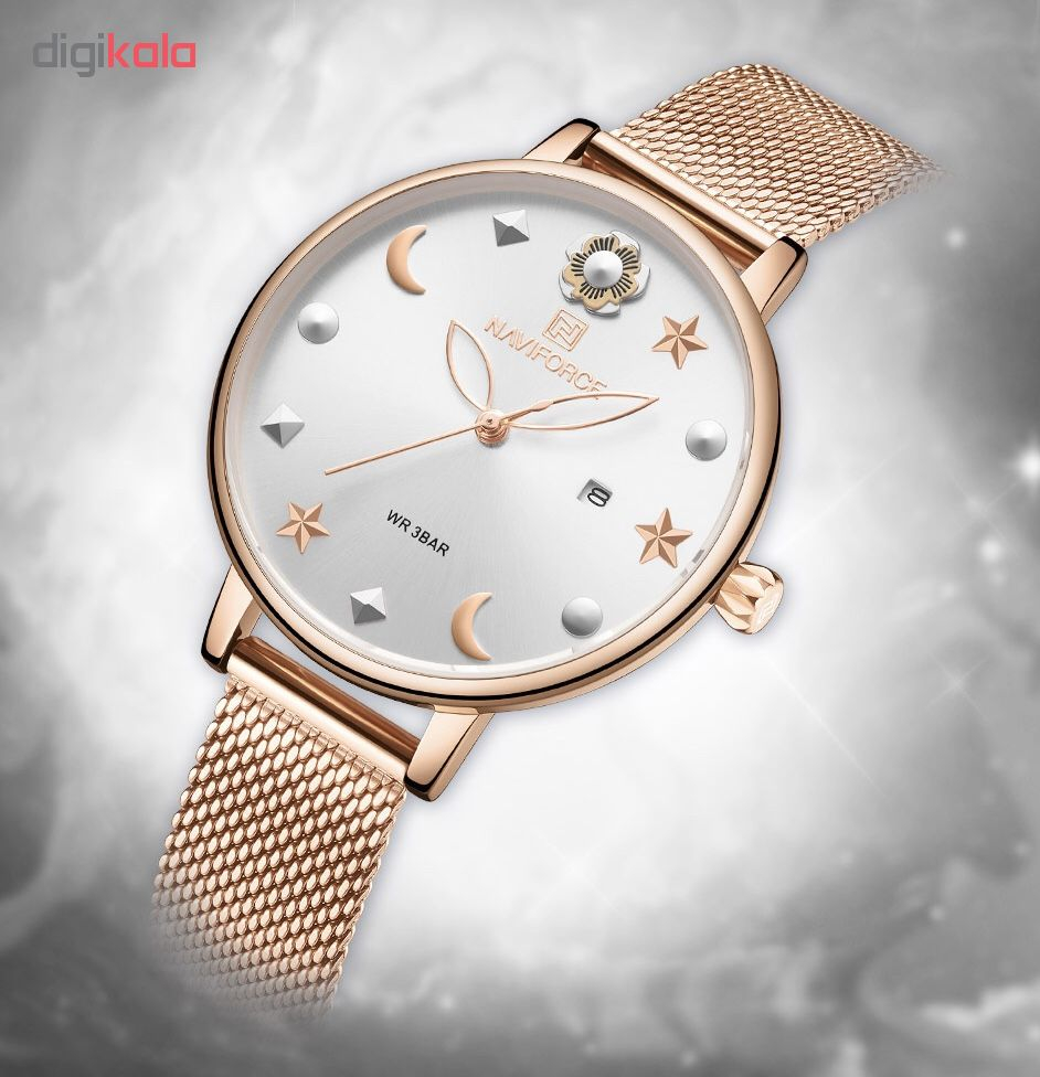 ساعت مچی عقربه ای زنانه نیوی فورس مدل NF5009RGW