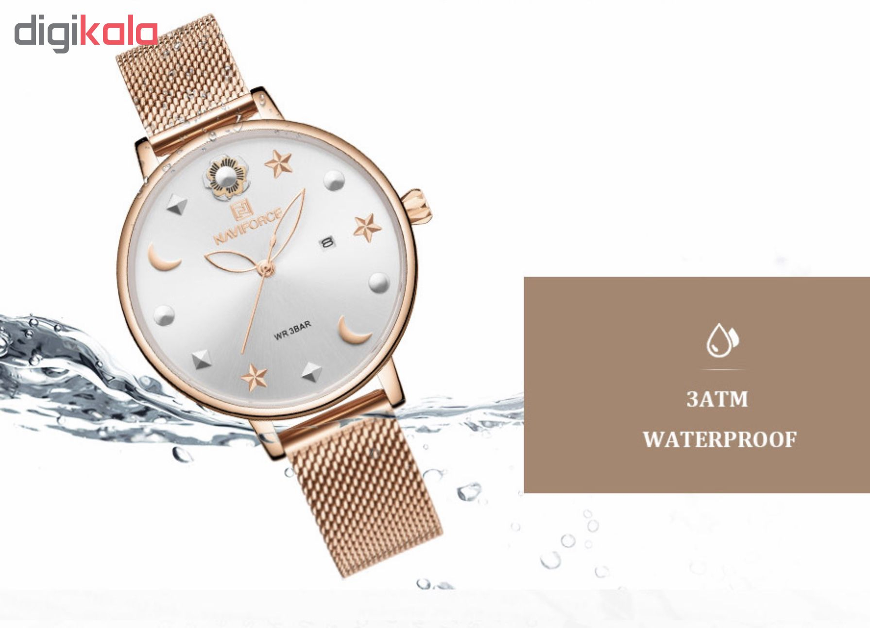 ساعت مچی عقربه ای زنانه نیوی فورس مدل NF5009RGW