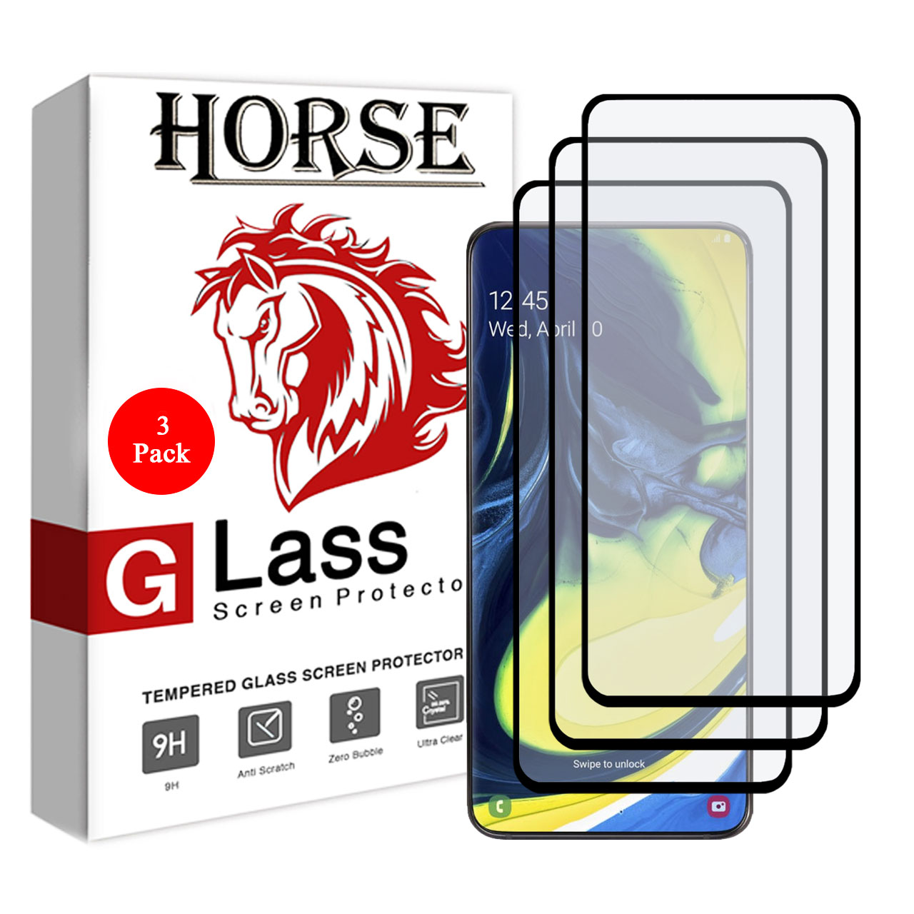 محافظ صفحه نمایش مات هورس مدل MSC مناسب برای گوشی موبایل سامسونگ Galaxy A80 بسته سه عددی