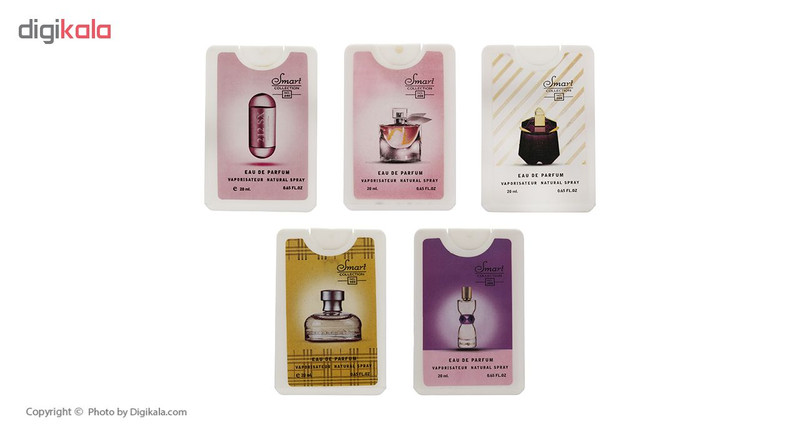 عطر جیبی زنانه اسمارت کالکشن حجم 20 میلی لیتر بسته 5 عددی