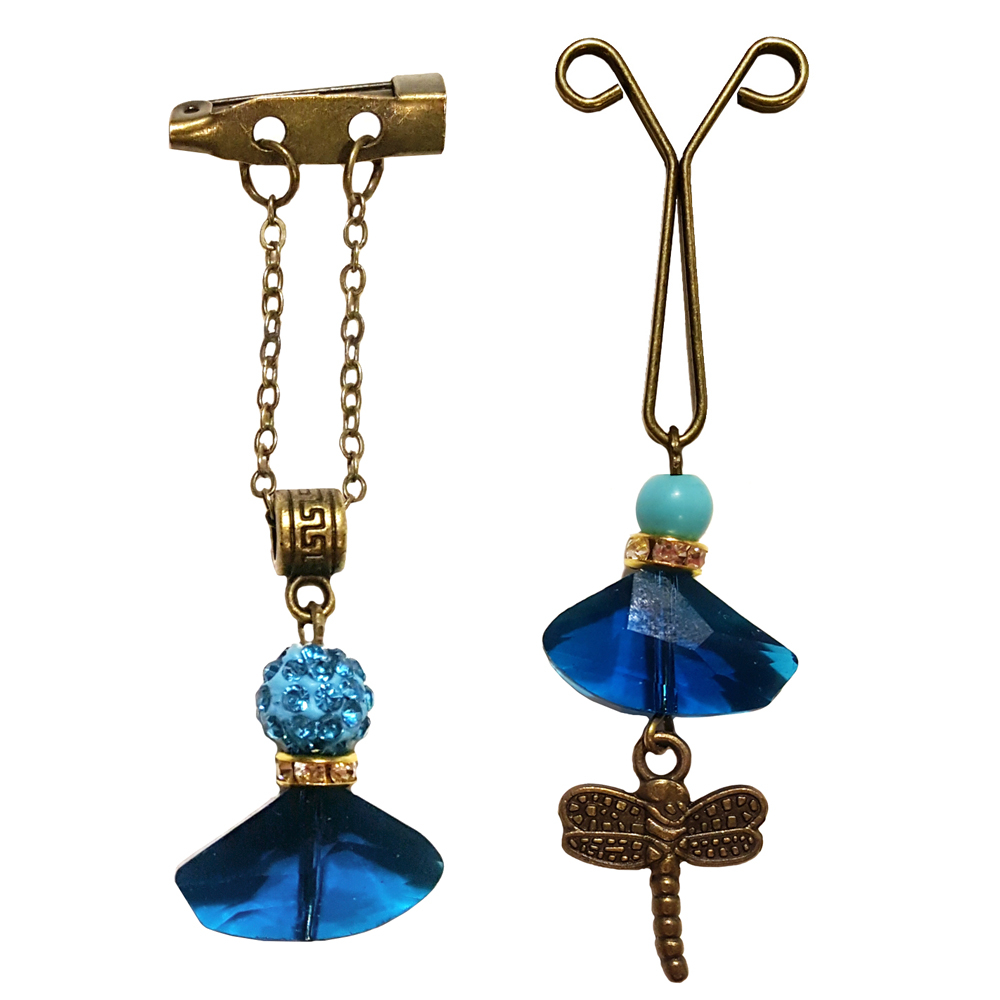 ست سنجاق سینه و گیره روسری طرح سنجاقک کد PM SE48