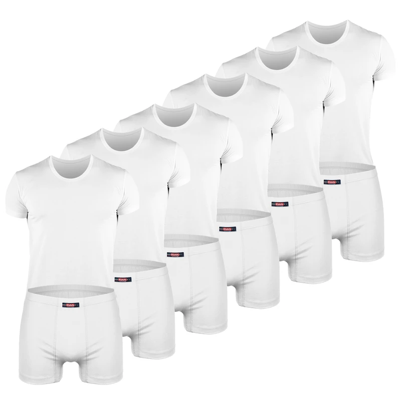 ست شورت و زیرپوش مردانه کیان تن پوش کد 046 بسته 6 عددی