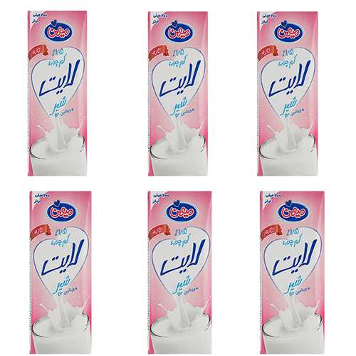 شیر کم چرب میهن بسته 6 عددی