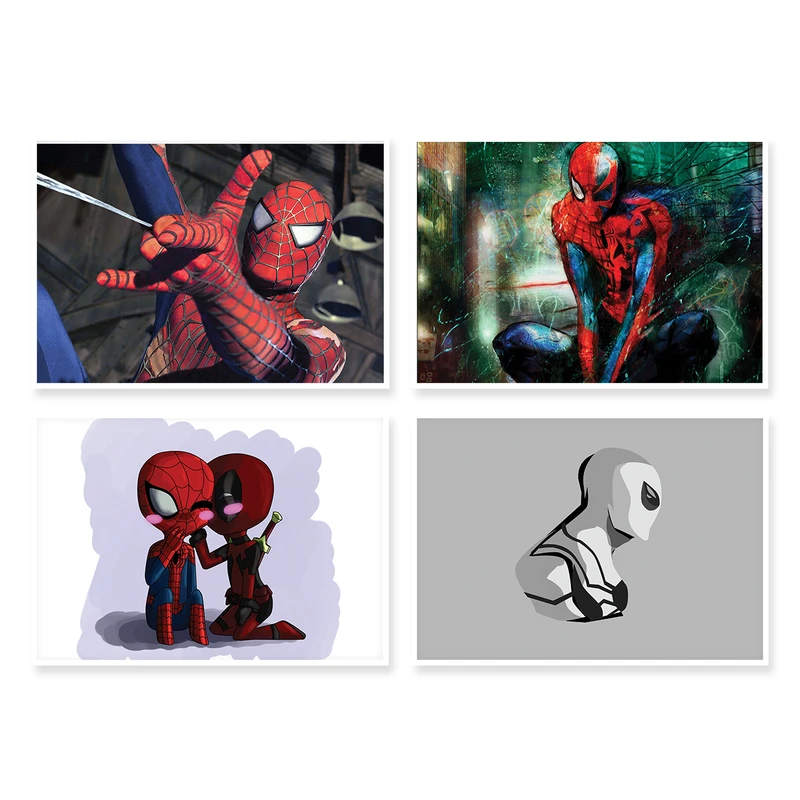 پوستر طرح SpiderMan کد A-1239 مجموعه 4 عددی
