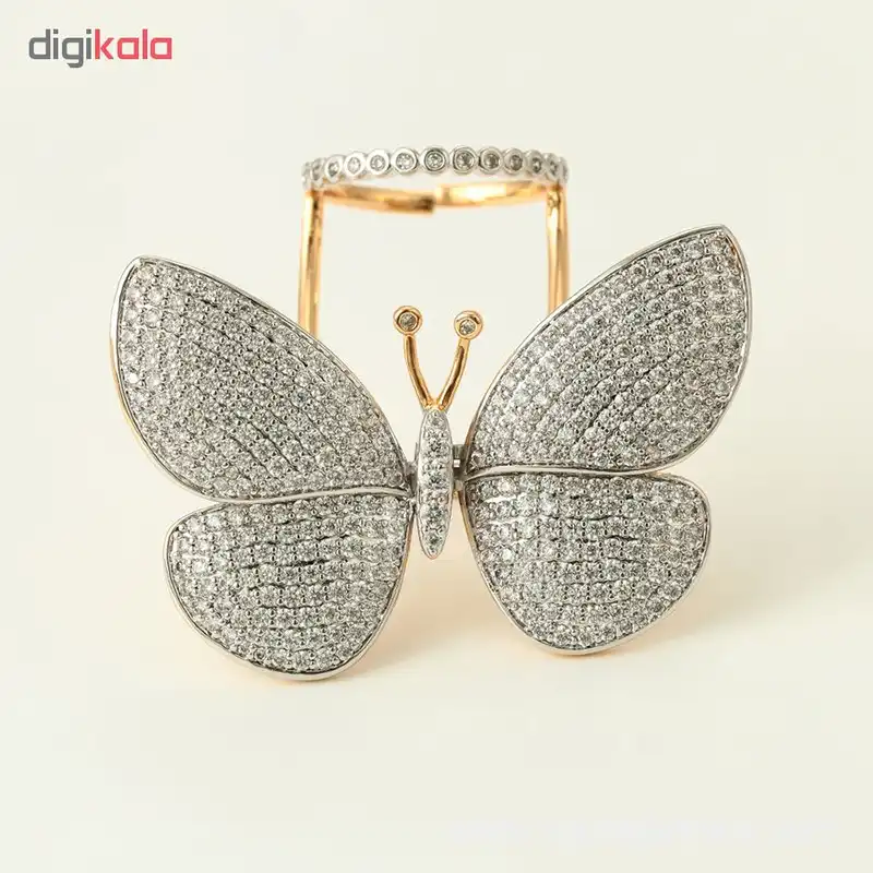انگشتر زنانه مون لایت طرح پروانه متحرک کد R1110