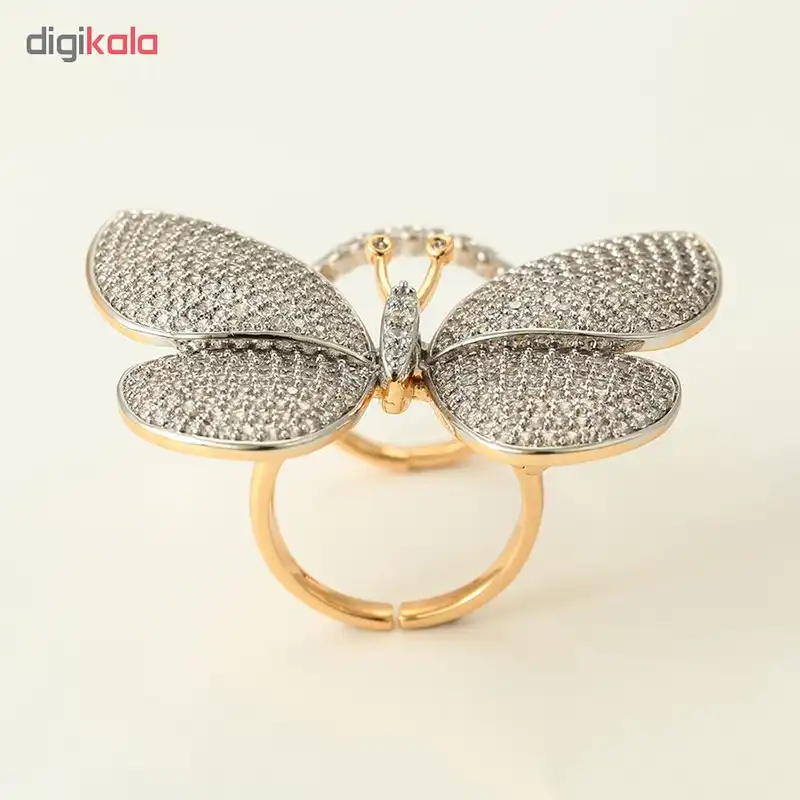 انگشتر زنانه مون لایت طرح پروانه متحرک کد R1110