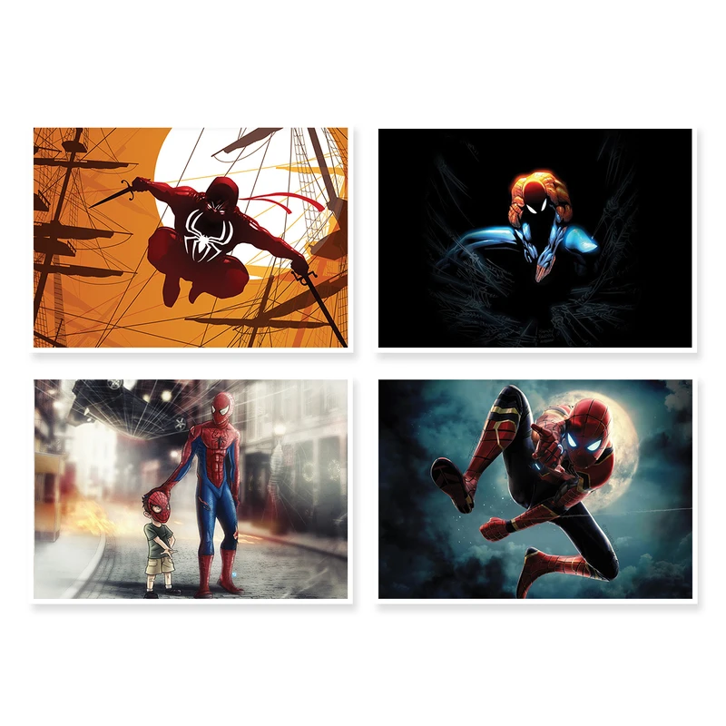 پوستر طرح SpiderMan کد A-1253 مجموعه 4 عددی