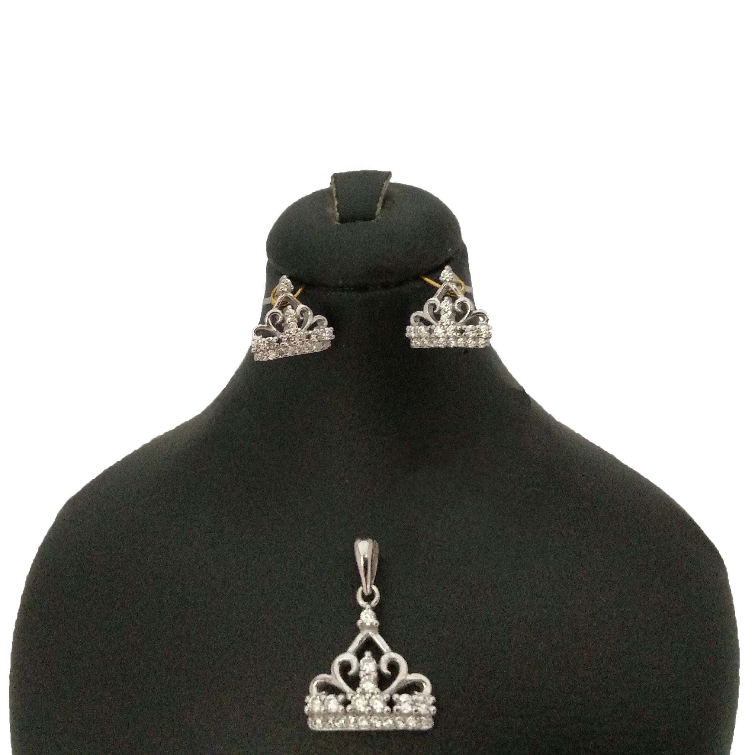 نیم ست نقره زنانه طرح تاج  کد P222