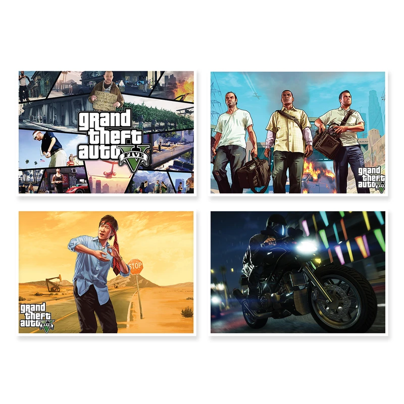 پوستر طرح GTA V کد A-1296 مجموعه 4 عددی