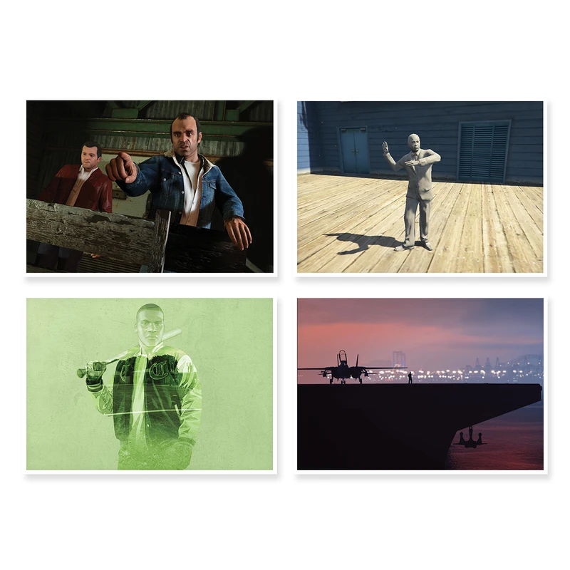 پوستر طرح GTA V کد A-1300 مجموعه 4 عددی