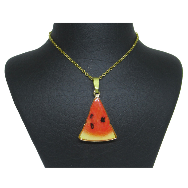 گردنبند دخترانه طرح هندوانه مدل یلدا کد 0077