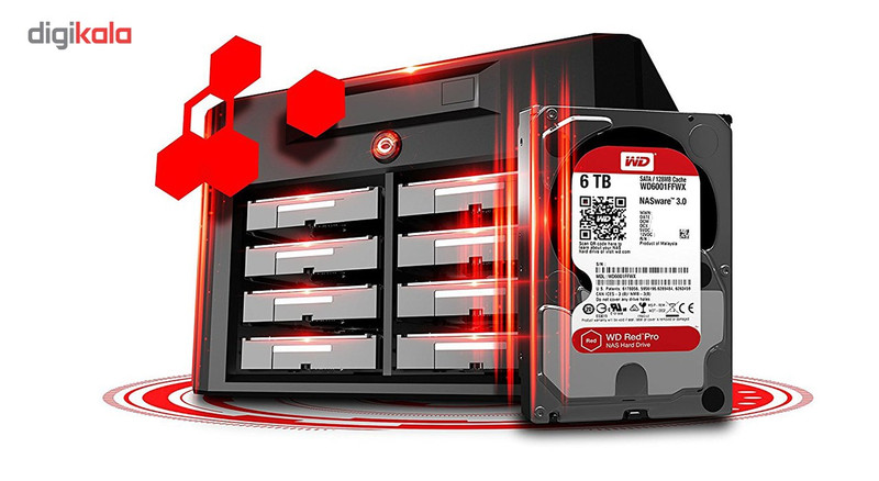 هارددیسک اینترنال وسترن دیجیتال مدل Red Pro WD6002FFWX ظرفیت 6 ترابایت