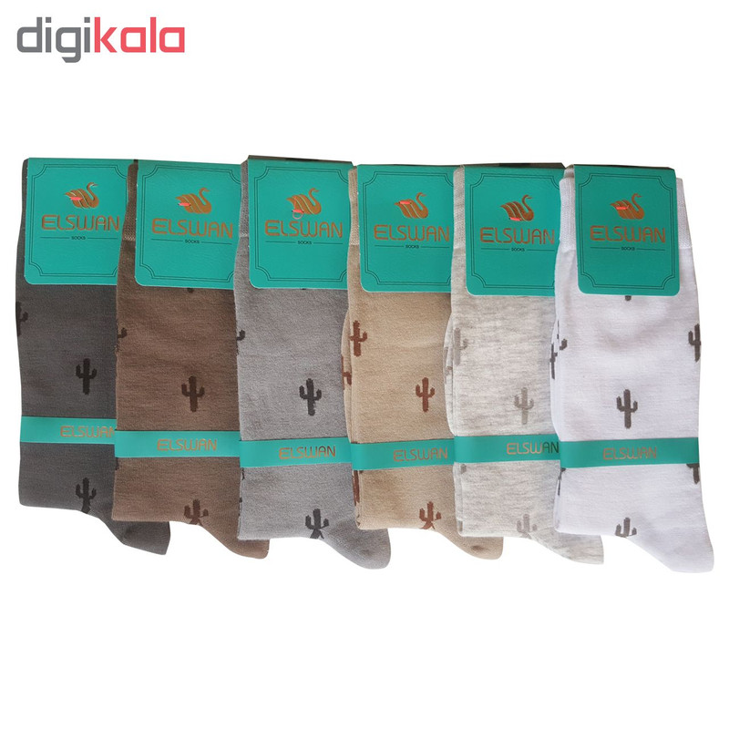 جوراب مردانه ال سون طرح کاکتوس کد PH252 مجموعه 6 عددی