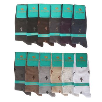 جوراب مردانه ال سون طرح کاکتوس کد PH253 مجموعه 12 عددی