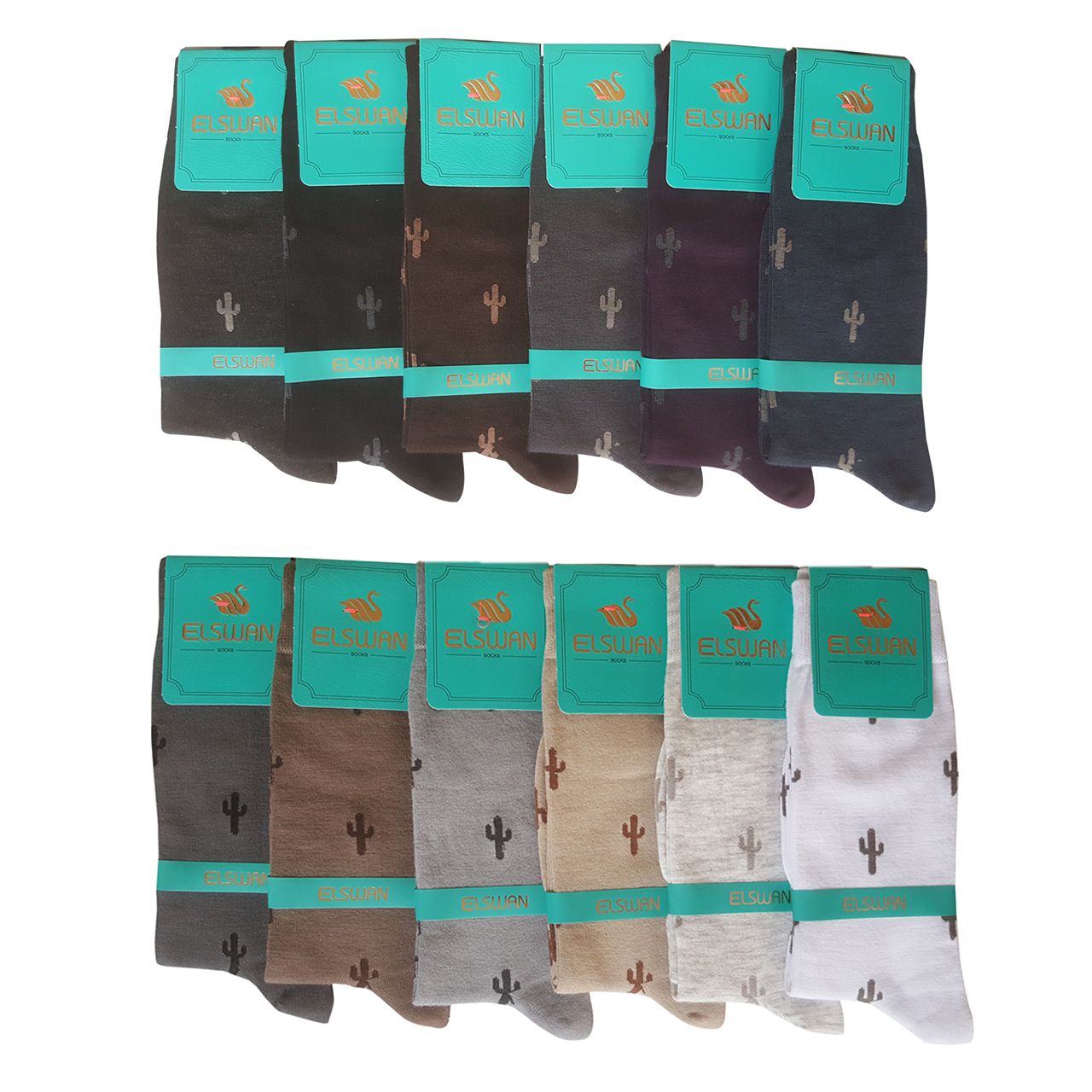 جوراب مردانه ال سون طرح کاکتوس کد PH253 مجموعه 12 عددی -  - 1