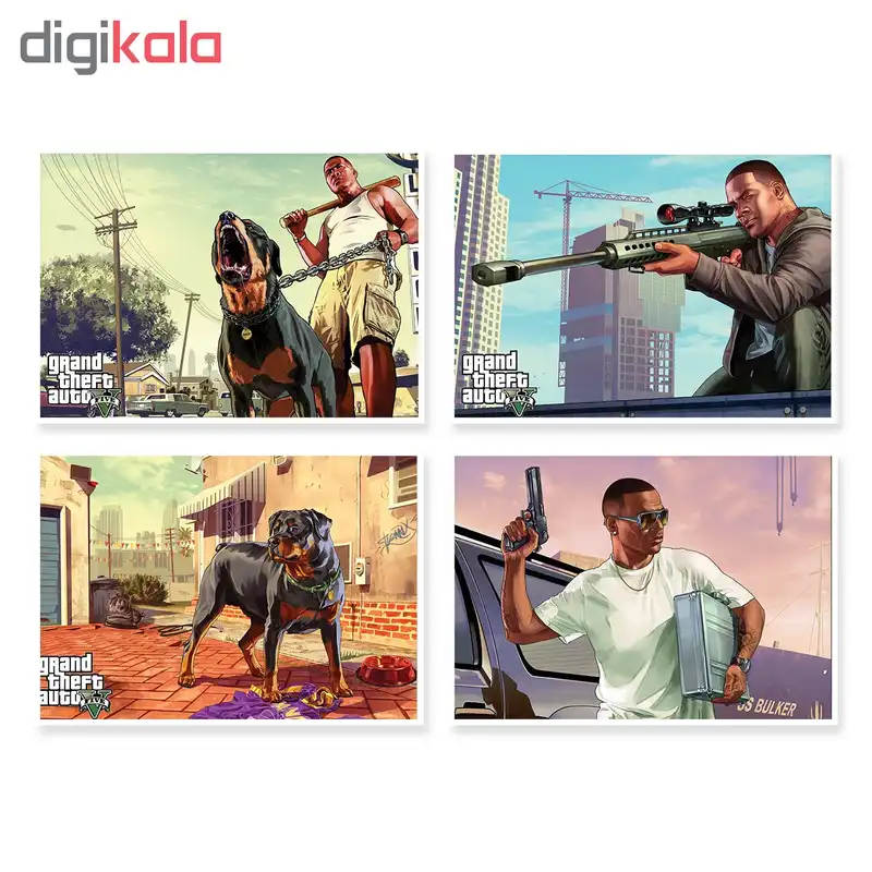 پوستر طرح GTA V کد A-1302 مجموعه 4 عددی