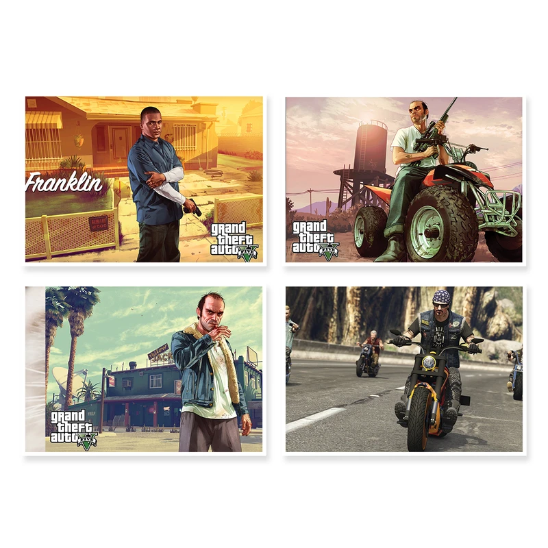 پوستر طرح GTA V کد A-1306 مجموعه 4 عددی
