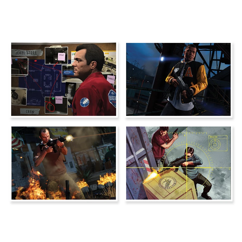 پوستر طرح GTA V کد A-1308 مجموعه 4 عددی