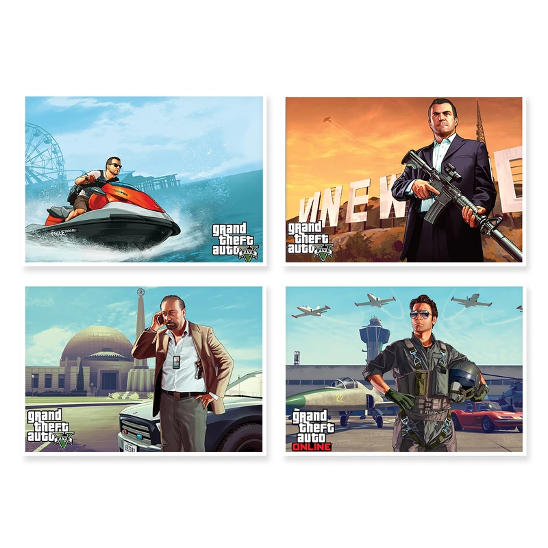 پوستر طرح GTA V کد A-1312 مجموعه 4 عددی