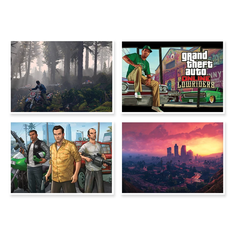 پوستر طرح GTA V کد A-1318 مجموعه 4 عددی