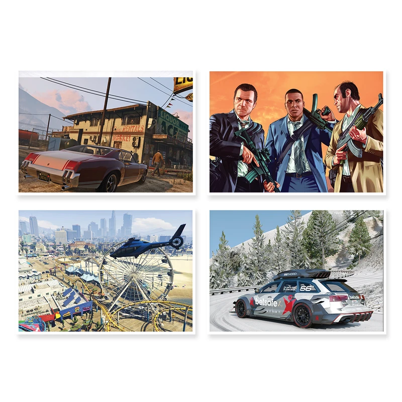 پوستر طرح GTA V کد A-1321 مجموعه 4 عددی