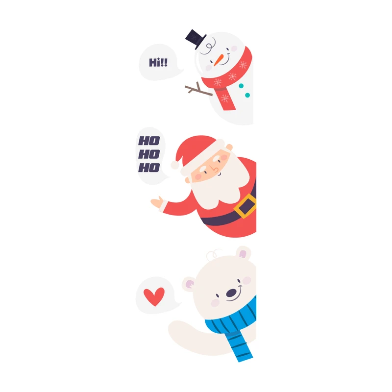 استیکر کلید و پریز طرح بابانوئل کد E-101 مجموعه ۳ عددی