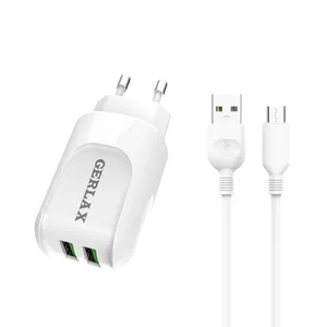 شارژر دیواری گرلاکس مدل GA-05 به همراه کابل تبدیل microUSB 