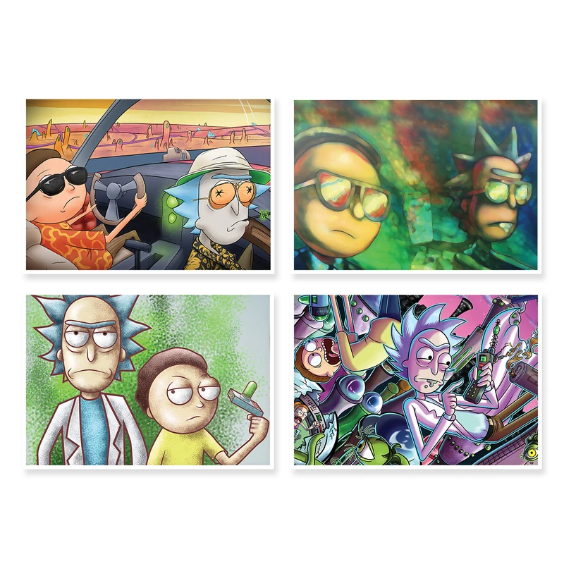 پوستر طرح Rick And Morty کد A-1338 مجموعه 4 عددی
