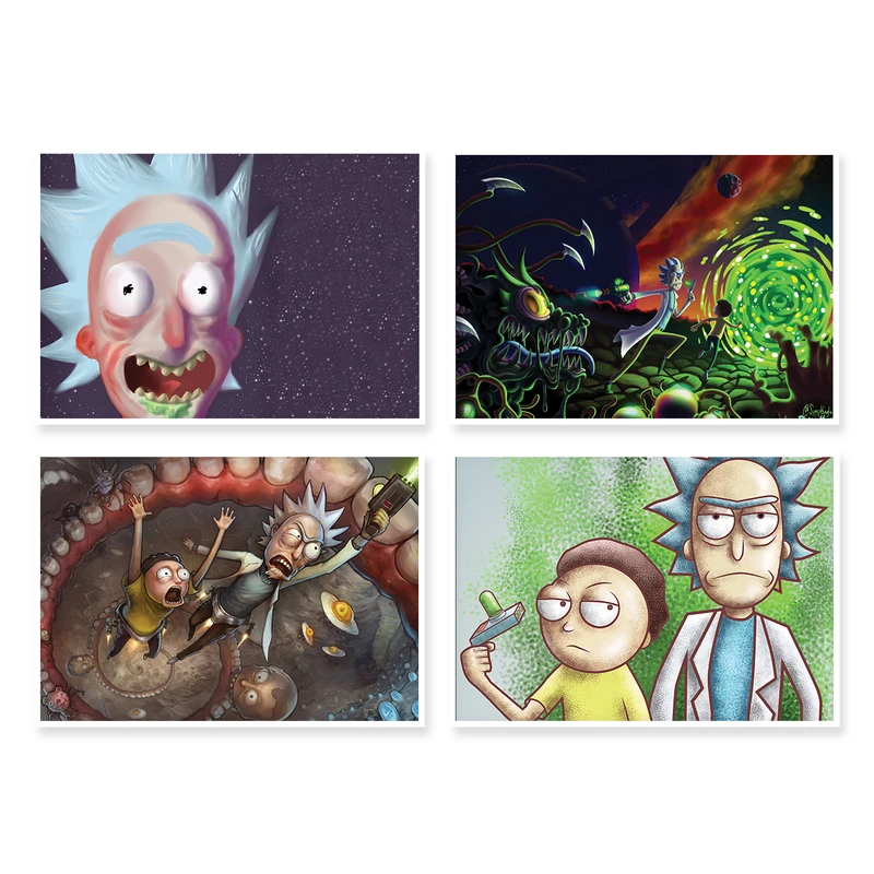 پوستر طرح Rick And Morty کد A-1339 مجموعه 4 عددی