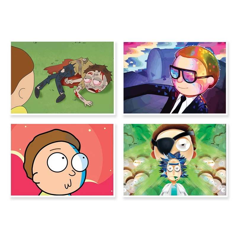 پوستر طرح Rick And Morty کد A-1340 مجموعه 4 عددی