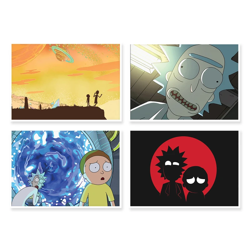 پوستر طرح Rick And Morty کد A-1345 مجموعه 4 عددی