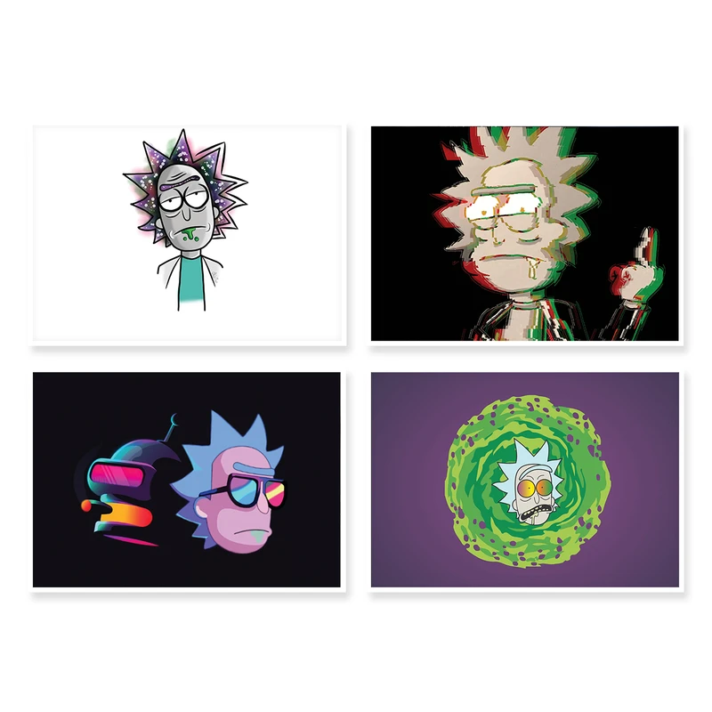 پوستر طرح Rick And Morty کد A-1348 مجموعه 4 عددی