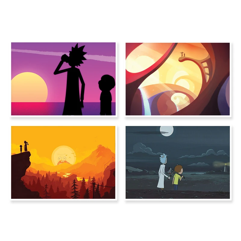 پوستر طرح Rick And Morty کد A-1354 مجموعه 4 عددی