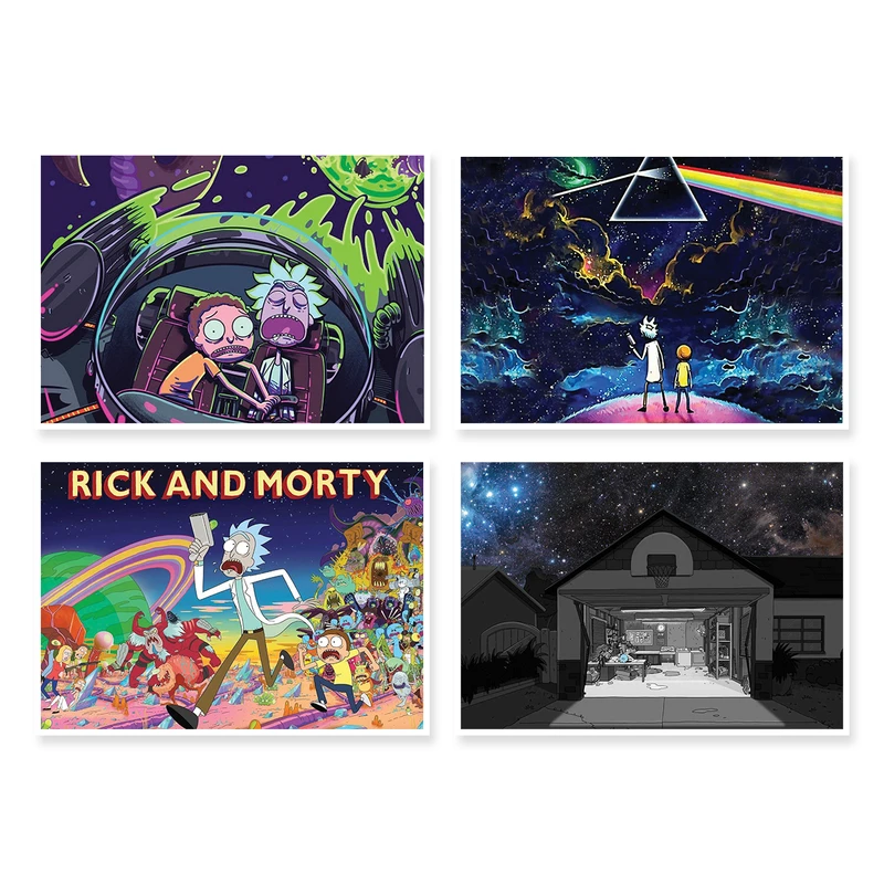پوستر طرح Rick And Morty کد A-1356 مجموعه 4 عددی