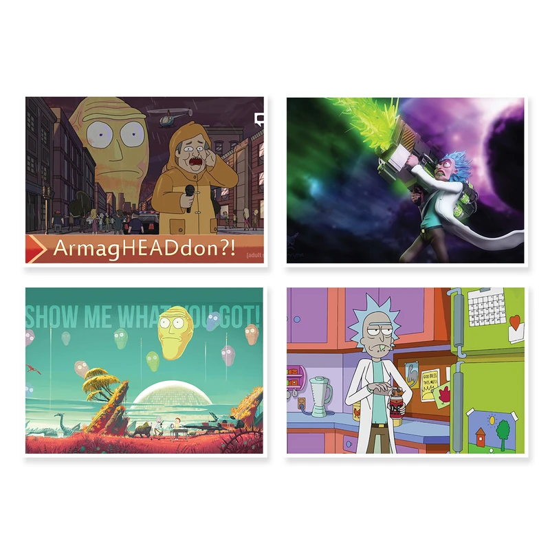 پوستر طرح Rick And Morty کد A-1359 مجموعه 4 عددی