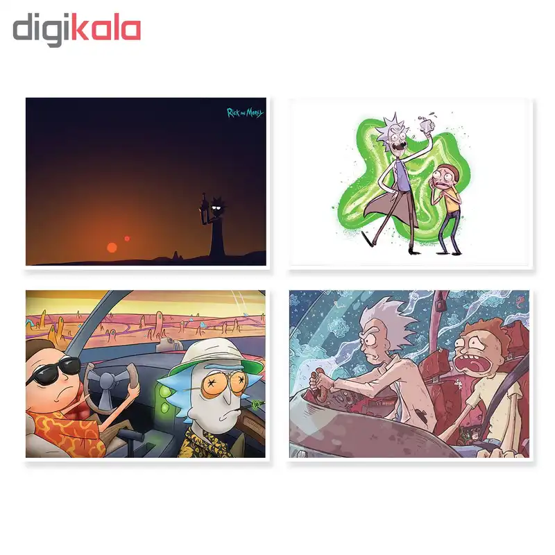 پوستر طرح Rick And Morty کد A-1361 مجموعه 4 عددی