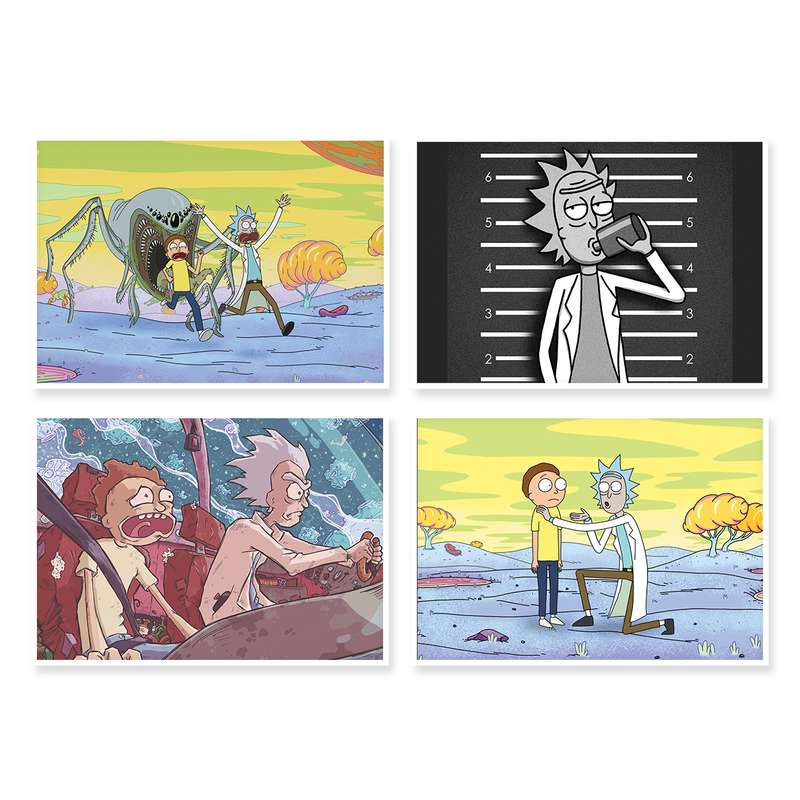 پوستر طرح Rick And Morty کد A-1362 مجموعه 4 عددی