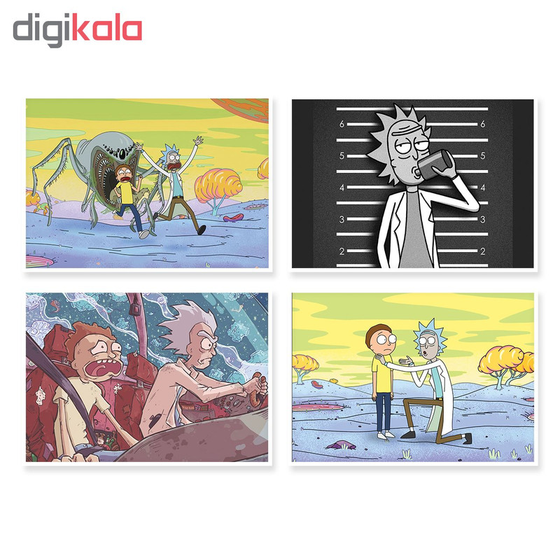 پوستر طرح Rick And Morty کد A-1362 مجموعه 4 عددی