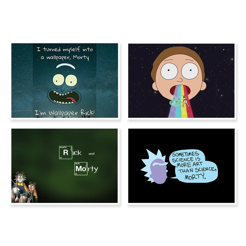 پوستر طرح Rick And Morty کد A-1368 مجموعه 4 عددی